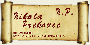 Nikola Preković vizit kartica